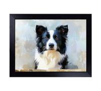 Cushioned Lap Tray with Bean Bag Base for Laptop & Eating - Border Collie Dog Vol.9 Design | Padded Lap Desk for Sofa, Bed & Work | Portable TV Dinner & Breakfast Tray, Easy Clean Surface