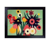 Cushioned Lap Tray with Bean Bag Base for Laptop & Eating - Boundless Abstract Flowers Design | Padded Lap Desk for Sofa, Bed & Work | Portable TV Dinner & Breakfast Tray, Easy Clean Surface