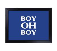 Cushioned Lap Tray with Bean Bag Base for Laptop & Eating - Boy Oh Boy Typography Quote Design | Padded Lap Desk for Sofa, Bed & Work | Portable TV Dinner & Breakfast Tray, Easy Clean Surface