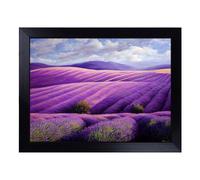 Cushioned Lap Tray with Bean Bag Base for Laptop & Eating - Brave Lavender Flower Field Design | Padded Lap Desk for Sofa, Bed & Work | Portable TV Dinner & Breakfast Tray, Easy Clean Surface