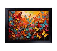 Cushioned Lap Tray with Bean Bag Base for Laptop & Eating - Butterfly Action Design | Padded Lap Desk for Sofa, Bed & Work | Portable TV Dinner & Breakfast Tray, Easy Clean Surface