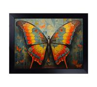 Cushioned Lap Tray with Bean Bag Base for Laptop & Eating - Butterfly Art Deco Design | Padded Lap Desk for Sofa, Bed & Work | Portable TV Dinner & Breakfast Tray, Easy Clean Surface