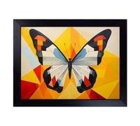 Cushioned Lap Tray with Bean Bag Base for Laptop & Eating - Butterfly Geometric Design | Padded Lap Desk for Sofa, Bed & Work | Portable TV Dinner & Breakfast Tray, Easy Clean Surface