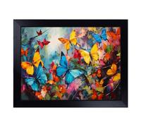 Cushioned Lap Tray with Bean Bag Base for Laptop & Eating - Butterfly Gestural Design | Padded Lap Desk for Sofa, Bed & Work | Portable TV Dinner & Breakfast Tray, Easy Clean Surface