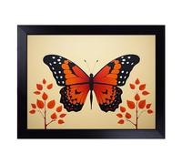 Cushioned Lap Tray with Bean Bag Base for Laptop & Eating - Butterfly Minimalism No.2 Design | Padded Lap Desk for Sofa, Bed & Work | Portable TV Dinner & Breakfast Tray, Easy Clean Surface