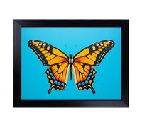 Cushioned Lap Tray with Bean Bag Base for Laptop & Eating - Butterfly Minimalism No.3 Design | Padded Lap Desk for Sofa, Bed & Work | Portable TV Dinner & Breakfast Tray, Easy Clean Surface