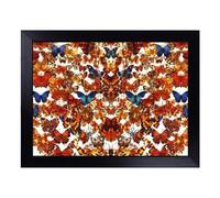 Cushioned Lap Tray with Bean Bag Base for Laptop & Eating - Butterfly Pattern Vol.2 Design | Padded Lap Desk for Sofa, Bed & Work | Portable TV Dinner & Breakfast Tray, Easy Clean Surface