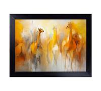 Cushioned Lap Tray with Bean Bag Base for Laptop & Eating - Camel Abstract Design | Padded Lap Desk for Sofa, Bed & Work | Portable TV Dinner & Breakfast Tray, Easy Clean Surface