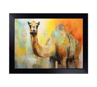 Cushioned Lap Tray with Bean Bag Base for Laptop & Eating - Camel Contemporary Design | Padded Lap Desk for Sofa, Bed & Work | Portable TV Dinner & Breakfast Tray, Easy Clean Surface