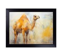 Cushioned Lap Tray with Bean Bag Base for Laptop & Eating - Camel Gestural Design | Padded Lap Desk for Sofa, Bed & Work | Portable TV Dinner & Breakfast Tray, Easy Clean Surface