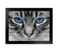 Cushioned Lap Tray with Bean Bag Base for Laptop & Eating - Cat Eyes No.4 Design | Padded Lap Desk for Sofa, Bed & Work | Portable TV Dinner & Breakfast Tray, Easy Clean Surface