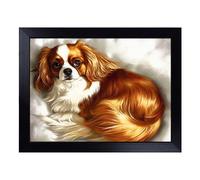 Cushioned Lap Tray with Bean Bag Base for Laptop & Eating - Cavalier King Charles Spaniel Vol.2 Design | Padded Lap Desk for Sofa, Bed & Work | Portable TV Dinner & Breakfast Tray, Easy Clean