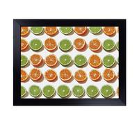 Cushioned Lap Tray with Bean Bag Base for Laptop & Eating - Citrus Fruits Pattern Vol.1 Design | Padded Lap Desk for Sofa, Bed & Work | Portable TV Dinner & Breakfast Tray, Easy Clean Surface