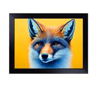 Cushioned Lap Tray with Bean Bag Base for Laptop & Eating - Classic Fox Design | Padded Lap Desk for Sofa, Bed & Work | Portable TV Dinner & Breakfast Tray, Easy Clean Surface