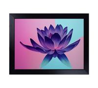 Cushioned Lap Tray with Bean Bag Base for Laptop & Eating - Classic Lotus Flower Design | Padded Lap Desk for Sofa, Bed & Work | Portable TV Dinner & Breakfast Tray, Easy Clean Surface