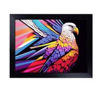 Cushioned Lap Tray with Bean Bag Base for Laptop & Eating - Colourful Eagle Bird Vol.4 Design | Padded Lap Desk for Sofa, Bed & Work | Portable TV Dinner & Breakfast Tray, Easy Clean Surface