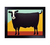 Cushioned Lap Tray with Bean Bag Base for Laptop & Eating - Cow Abstract Vol.1 Design | Padded Lap Desk for Sofa, Bed & Work | Portable TV Dinner & Breakfast Tray, Easy Clean Surface