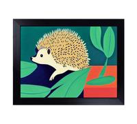 Cushioned Lap Tray with Bean Bag Base for Laptop & Eating - Cute Hedgehog Design | Padded Lap Desk for Sofa, Bed & Work | Portable TV Dinner & Breakfast Tray, Easy Clean Surface