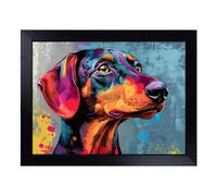 Cushioned Lap Tray with Bean Bag Base for Laptop & Eating - Dachshund Dog Vol.1 Design | Padded Lap Desk for Sofa, Bed & Work | Portable TV Dinner & Breakfast Tray, Easy Clean Surface