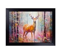 Cushioned Lap Tray with Bean Bag Base for Laptop & Eating - Deer Palette Knife No.2 Design | Padded Lap Desk for Sofa, Bed & Work | Portable TV Dinner & Breakfast Tray, Easy Clean Surface