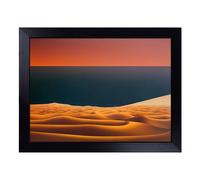 Cushioned Lap Tray with Bean Bag Base for Laptop & Eating - Desert By The Ocean Design | Padded Lap Desk for Sofa, Bed & Work | Portable TV Dinner & Breakfast Tray, Easy Clean Surface