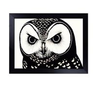 Cushioned Lap Tray with Bean Bag Base for Laptop & Eating - Desirable Owl Design | Padded Lap Desk for Sofa, Bed & Work | Portable TV Dinner & Breakfast Tray, Easy Clean Surface