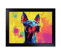 Cushioned Lap Tray with Bean Bag Base for Laptop & Eating - Doberman Dog Vol.2 Design | Padded Lap Desk for Sofa, Bed & Work | Portable TV Dinner & Breakfast Tray, Easy Clean Surface