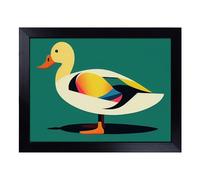 Cushioned Lap Tray with Bean Bag Base for Laptop & Eating - Dreamy Duck Abstract Design | Padded Lap Desk for Sofa, Bed & Work | Portable TV Dinner & Breakfast Tray, Easy Clean Surface