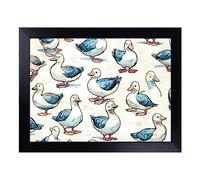 Cushioned Lap Tray with Bean Bag Base for Laptop & Eating - Duck Pattern Vol.1 Design | Padded Lap Desk for Sofa, Bed & Work | Portable TV Dinner & Breakfast Tray, Easy Clean Surface