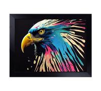 Cushioned Lap Tray with Bean Bag Base for Laptop & Eating - Eagle Bird Splash Vol.5 Abstract Design | Padded Lap Desk for Sofa, Bed & Work | Portable TV Dinner & Breakfast Tray, Easy Clean