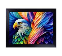 Cushioned Lap Tray with Bean Bag Base for Laptop & Eating - Eagle Bird Watercolour Vol.6 Design | Padded Lap Desk for Sofa, Bed & Work | Portable TV Dinner & Breakfast Tray, Easy Clean Surface
