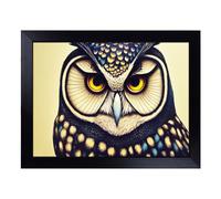 Cushioned Lap Tray with Bean Bag Base for Laptop & Eating - Effervescent Owl Design | Padded Lap Desk for Sofa, Bed & Work | Portable TV Dinner & Breakfast Tray, Easy Clean Surface