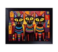 Cushioned Lap Tray with Bean Bag Base for Laptop & Eating - Egyptian Cat Pop Art No.3 Design | Padded Lap Desk for Sofa, Bed & Work | Portable TV Dinner & Breakfast Tray, Easy Clean Surface