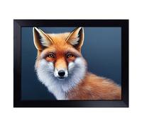 Cushioned Lap Tray with Bean Bag Base for Laptop & Eating - Electrifying Fox Design | Padded Lap Desk for Sofa, Bed & Work | Portable TV Dinner & Breakfast Tray, Easy Clean Surface