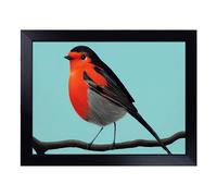 Cushioned Lap Tray with Bean Bag Base for Laptop & Eating - Enlightened Robin Bird Design | Padded Lap Desk for Sofa, Bed & Work | Portable TV Dinner & Breakfast Tray, Easy Clean Surface