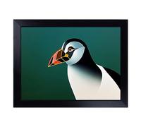 Cushioned Lap Tray with Bean Bag Base for Laptop & Eating - Exceptional Puffin Bird Design | Padded Lap Desk for Sofa, Bed & Work | Portable TV Dinner & Breakfast Tray, Easy Clean Surface