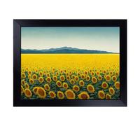 Cushioned Lap Tray with Bean Bag Base for Laptop & Eating - Extraordinary Sunflower Field Design | Padded Lap Desk for Sofa, Bed & Work | Portable TV Dinner & Breakfast Tray, Easy Clean Surface