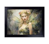 Cushioned Lap Tray with Bean Bag Base for Laptop & Eating - Fairy Watercolour No.2 Design | Padded Lap Desk for Sofa, Bed & Work | Portable TV Dinner & Breakfast Tray, Easy Clean Surface