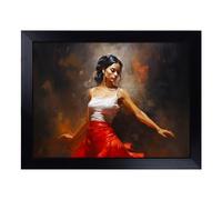 Cushioned Lap Tray with Bean Bag Base for Laptop & Eating - Flamenco Dancer Classicism Design | Padded Lap Desk for Sofa, Bed & Work | Portable TV Dinner & Breakfast Tray, Easy Clean Surface