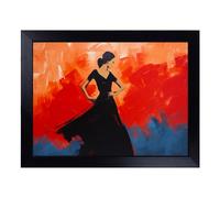 Cushioned Lap Tray with Bean Bag Base for Laptop & Eating - Flamenco dancer Minimalism Design | Padded Lap Desk for Sofa, Bed & Work | Portable TV Dinner & Breakfast Tray, Easy Clean Surface