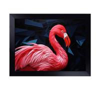 Cushioned Lap Tray with Bean Bag Base for Laptop & Eating - Flamingo Hard Edge Design | Padded Lap Desk for Sofa, Bed & Work | Portable TV Dinner & Breakfast Tray, Easy Clean Surface