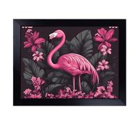 Cushioned Lap Tray with Bean Bag Base for Laptop & Eating - Flamingo Vol.2 Design | Padded Lap Desk for Sofa, Bed & Work | Portable TV Dinner & Breakfast Tray, Easy Clean Surface