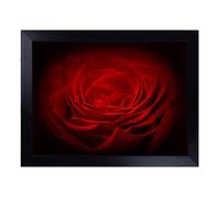 Cushioned Lap Tray with Bean Bag Base for Laptop & Eating - Flower Red Rose No.8 Design | Padded Lap Desk for Sofa, Bed & Work | Portable TV Dinner & Breakfast Tray, Easy Clean Surface