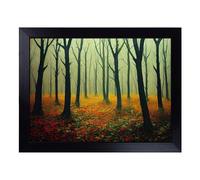 Cushioned Lap Tray with Bean Bag Base for Laptop & Eating - Forest Art Painting Vol.9 Design | Padded Lap Desk for Sofa, Bed & Work | Portable TV Dinner & Breakfast Tray, Easy Clean Surface