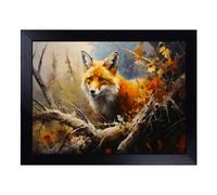 Cushioned Lap Tray with Bean Bag Base for Laptop & Eating - Fox Contemporary Design | Padded Lap Desk for Sofa, Bed & Work | Portable TV Dinner & Breakfast Tray, Easy Clean Surface