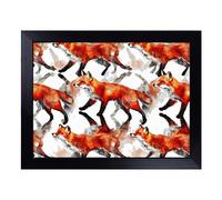 Cushioned Lap Tray with Bean Bag Base for Laptop & Eating - Fox Pattern Vol.1 Design | Padded Lap Desk for Sofa, Bed & Work | Portable TV Dinner & Breakfast Tray, Easy Clean Surface