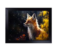 Cushioned Lap Tray with Bean Bag Base for Laptop & Eating - Fox Photograph 8K Design | Padded Lap Desk for Sofa, Bed & Work | Portable TV Dinner & Breakfast Tray, Easy Clean Surface