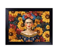 Cushioned Lap Tray with Bean Bag Base for Laptop & Eating - Frida Kahlo Design | Padded Lap Desk for Sofa, Bed & Work | Portable TV Dinner & Breakfast Tray, Easy Clean Surface