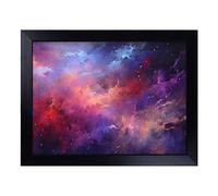 Cushioned Lap Tray with Bean Bag Base for Laptop & Eating - Galaxy Abstract Design | Padded Lap Desk for Sofa, Bed & Work | Portable TV Dinner & Breakfast Tray, Easy Clean Surface