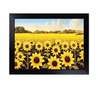 Cushioned Lap Tray with Bean Bag Base for Laptop & Eating - Glorious Sunflower Field Design | Padded Lap Desk for Sofa, Bed & Work | Portable TV Dinner & Breakfast Tray, Easy Clean Surface